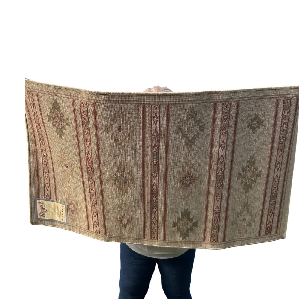 Regal Collection Runner Rug‎ 2x4.5 ft Beige Red Geometric Tribal Pattern Turkey - Picture 7 of 7